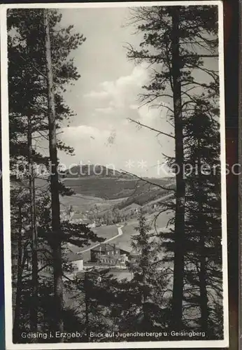 Geising Erzgebirge mit Jugendherberge und Geisingberg Kat. Geising Osterzgebirge