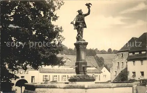 Lauenstein Erzgebirge Falkenjaegerbrunnen Kat. Geising