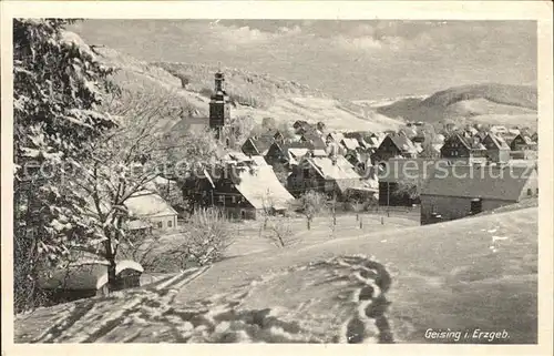 Geising Erzgebirge Teilansicht Kat. Geising Osterzgebirge