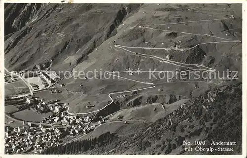 Andermatt Total mit Oberalp Strasse Kat. Andermatt