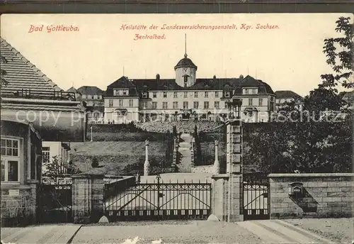 Bad Gottleuba Berggiesshuebel Heilstaette Zentralbad Haupteingang Kat. Bad Gottleuba Berggiesshuebel