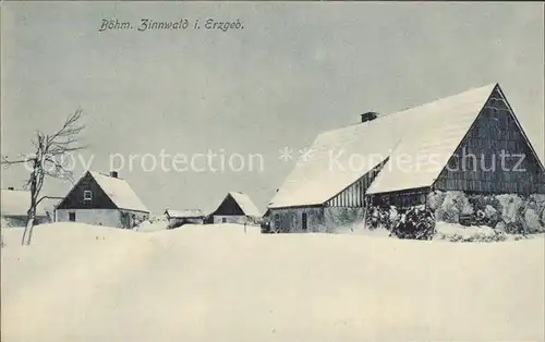 Zinnwald Georgenfeld Bauernhof im Winter Kat. Altenberg