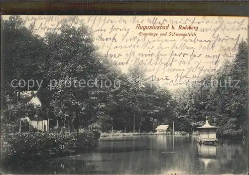 Radeberg Sachsen Augustusbad Eremitage uns Schwanenteich Kat. Radeberg