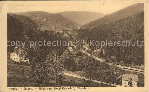 Kipsdorf Blick vom Hotel Kaiserhof Kat. Altenberg