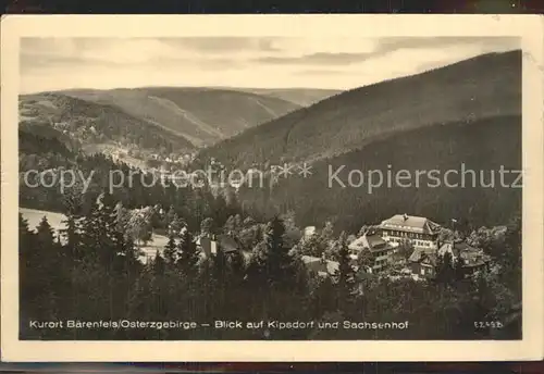 Baerenfels Erzgebirge Blick auf Kipsdorf und Sachsenhof Kat. Altenberg