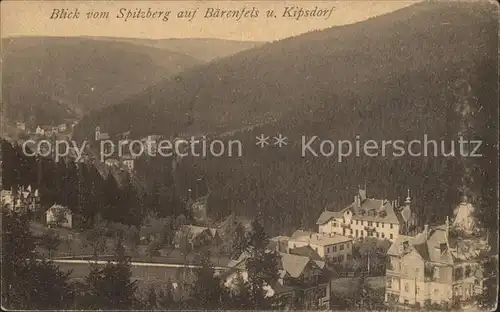 Baerenfels Erzgebirge Blick vom Spitzberg Kat. Altenberg