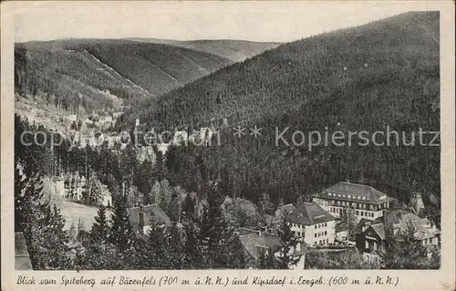 Baerenfels Erzgebirge Blick vom Spitzberg auf Kipsdorf Kat. Altenberg