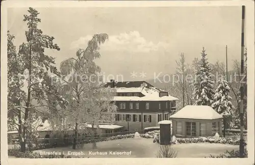 Baerenfels Erzgebirge Kurhaus Kaiserhof Kat. Altenberg