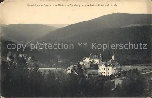 Baerenfels Erzgebirge Blick vom Spitzberg auf dass Weisserlitztal und Kipsdorf Kat. Altenberg