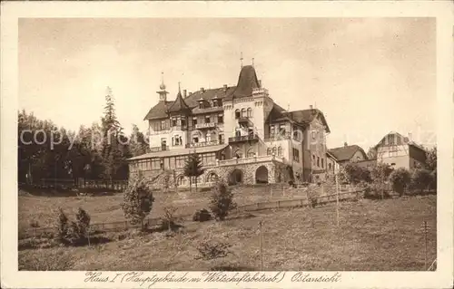 Baerenfels Erzgebirge Haus I. Wirtschaftsbetrieb und Hauptgebaeude Ostansicht Kat. Altenberg