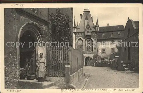 Meissen Elbe Sachsen Burgtor und Eingang zum Burglehn Kat. Meissen