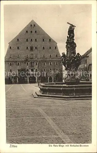 Zittau Raats Waage und Herkulesbrunnen Kat. Zittau