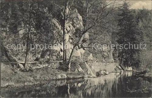 Nossen Grabentour Felsenpartie mit Bruecke Kat. Nossen