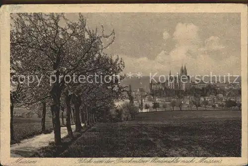 Meissen Elbe Sachsen Blick von der Porschwitzer Windmuehle Kat. Meissen