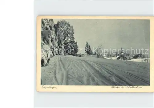 Schellerhau Winter Erzgebirge Kat. Altenberg