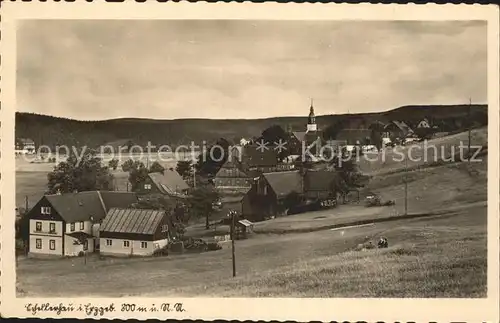 Schellerhau Ortsansicht mit Kirche Kat. Altenberg