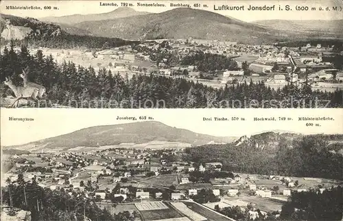 Jonsdorf Panorama Muehlsteinbrueche Lausche Buchberg Jonsberg Hochwald Zittauer Gebirge Kat. Kurort Jonsdorf