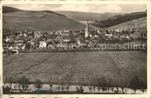 Freden Leine Ortsansicht mit Kirche Kat. Freden (Leine)