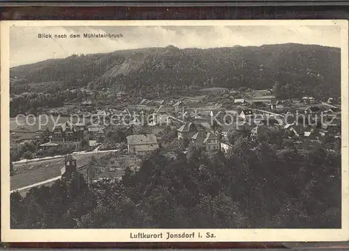 Jonsdorf Panorama Blick nach dem Muehlsteinbruch Kat. Kurort Jonsdorf