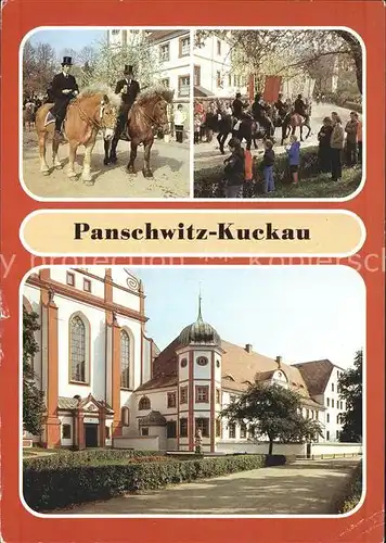 Panschwitz Kuckau Maenner zu Pferde und Pferdeumzug Kat. Panschwitz Kuckau