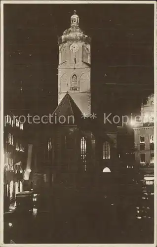 Meissen Elbe Sachsen Beleuchtete Frauenkirche Kat. Meissen