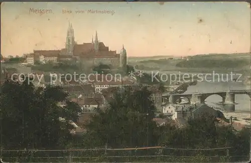 Meissen Elbe Sachsen Blick vom Martinsberg Kat. Meissen