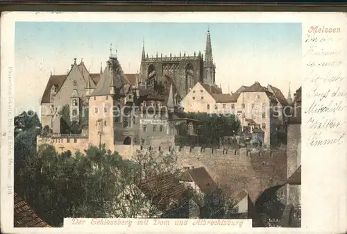 Meissen Elbe Sachsen Der Schlossberg mit Dom und Albrechtsburg Kat. Meissen