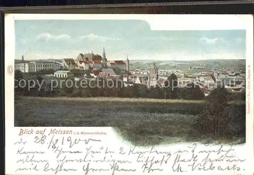 Meissen Elbe Sachsen Blick von der Bismarckhoehe Kat. Meissen