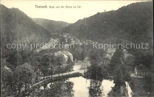 Tharandt Blick von der Ruine ins Tal Kat. Tharandt