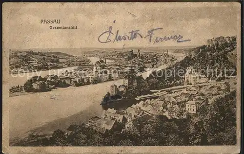 Passau Panorama Dreifluessestadt Kat. Passau