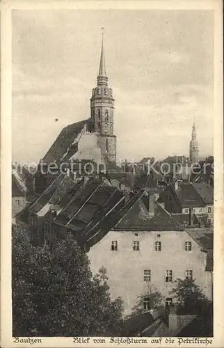 Bautzen Blick Schlossturm Petrikirche Kat. Bautzen