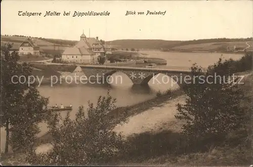 Dippoldiswalde Osterzgebirge Talsperre Malter Blick von Paulsdorf Kat. Dippoldiswalde