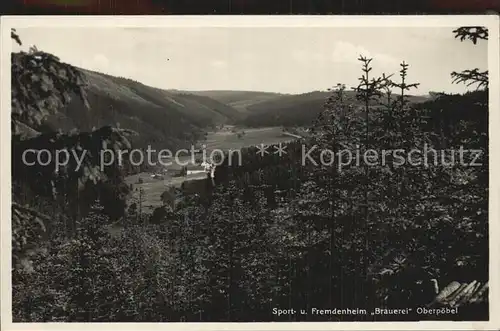 Oberpoebel Sportheim Fremdenheim Brauerei Kat. Schmiedeberg Osterzgebirge