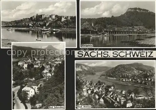 Koenigstein Saechsische Schweiz Wehlen Bad Schandau Pirna Kat. Koenigstein Saechsische Schweiz