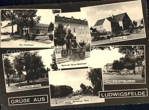 Ludwigsfelde Oberschule Heinrich Heine Denkmal Klubhaus  Kat. Ludwigsfelde