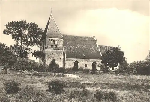 Bobbin Ruegen Feldesteinkirche Backsteinturm  Kat. Bergen