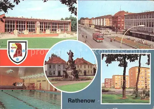 Rathenow Volksschwimmhalle Wilhelm Pieck Strasse Denkmal Kurfuersten Kat. Rathenow