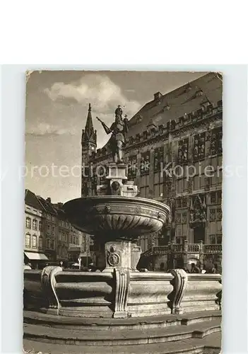 Aachen Rathaus mit Karlsbrunnen Kat. Aachen