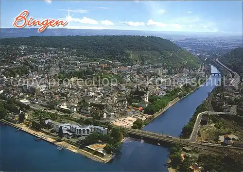 Bingen Rhein Fliegeraufnahme Kat. Bingen am Rhein