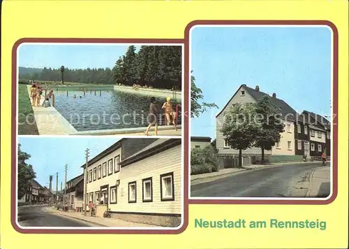 Neustadt Rennsteig Schwimmbad Erholungsheim am Kammweg Kat. Neustadt Rennsteig
