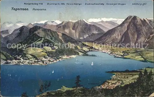 Tegernsee Panorama Abwinkel Wiessee Rottach Kat. Tegernsee