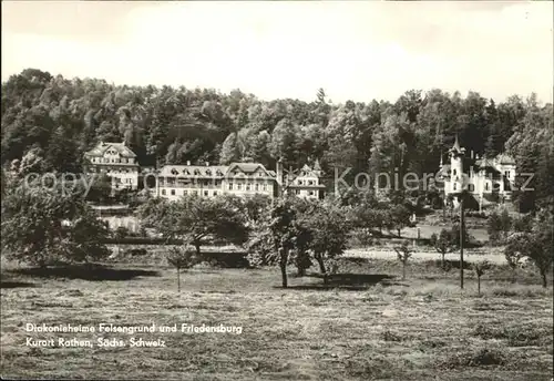 Rathen Saechsische Schweiz Diakonieheime Felsengrund und Friedensburg Kat. Rathen Sachsen