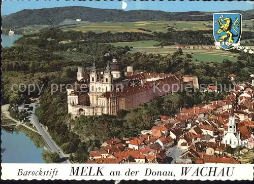 Melk Donau Fliegeraufnahme Benediktinerstift  Kat. Melk Wachau