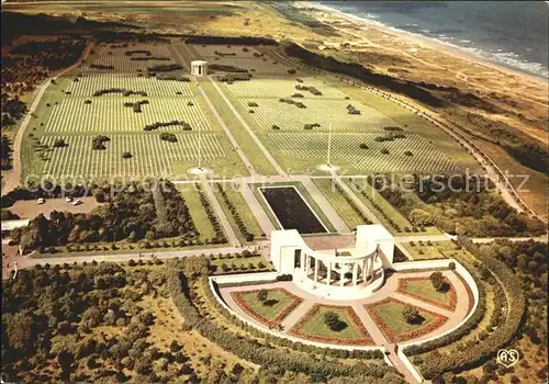 Saint Laurent sur Mer Omaha Beach Fliegeraufnahme Memorial Chapelle  Kat. Saint Laurent sur Mer