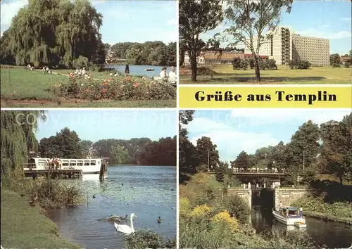 Templin Uferpromende Ratsteich Schleuse MS Uckermarkt  Kat. Templin