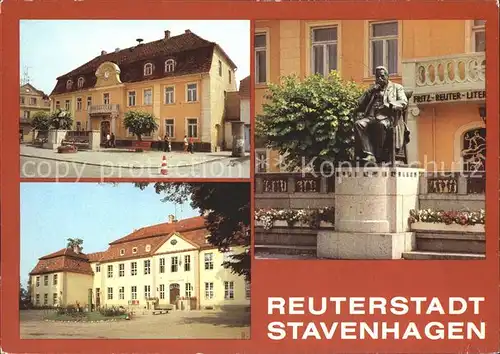 Stavenhagen Fritz Reuter Literatur Museum Oberschule Denkmal  Kat. Stavenhagen Reuterstadt