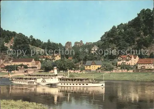 Rathen Saechsische Schweiz Talwaechter Lokomotive Lamm Schiff Dresden  Kat. Rathen Sachsen