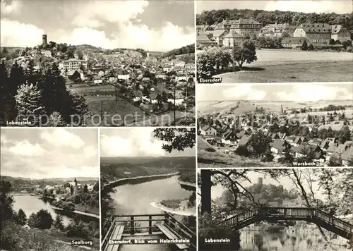 Lobenstein Thueringen Bad mit Ebersdorf Heinrichsteinblick Saalburg Bruecke Kat. Bad Lobenstein