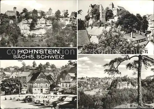 Hohnstein Saechsische Schweiz Schloss Fachwerkhaus Ortsansicht Kat. Hohnstein