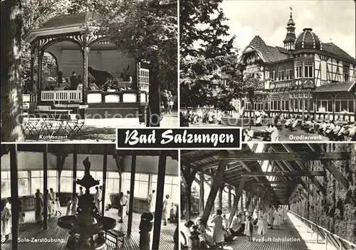 Bad Salzungen Kurkonzert Gradierwerk Solezerstaeubung Freiluft Inhalation Kat. Bad Salzungen